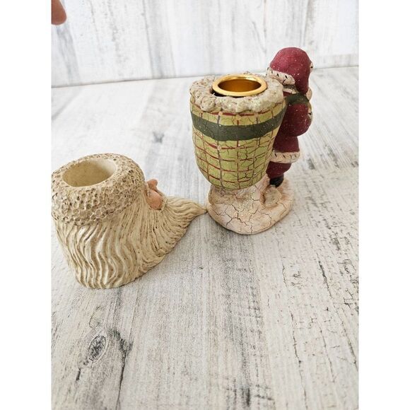 Kurt Adler Santa candle holder mini vintage Xmas decor - Picture 4 of 10